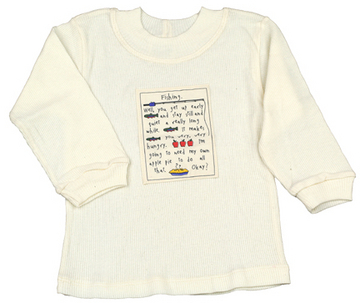 Organic Jersey T-Shirt for Children with Fishing Patch