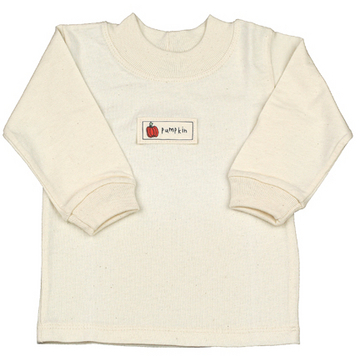 Organic Cotton Rib Long Sleeve T-Shirt with Pumpkin Patch