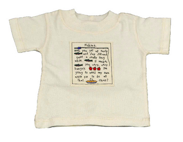 Organic Jersey T-Shirt for Children - Fishing! Patch