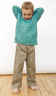 Boys organic cotton twill pants in khaki