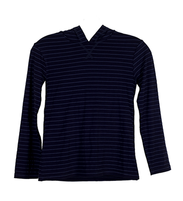 Jersey Navy/Indigo Stripe Hoodie | Boys Organic Clothing