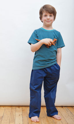 Boys organic cotton twill pants in navy