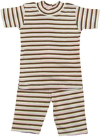 Image Organic Summer Pajamas in Cocoa & Pink Stripe