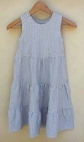 Image Organic Tiered Heather Gray Striped Dress